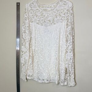 Torrid Cream Lace Detail Top